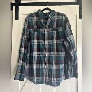J. Crew Men's Green Plaid Shirt